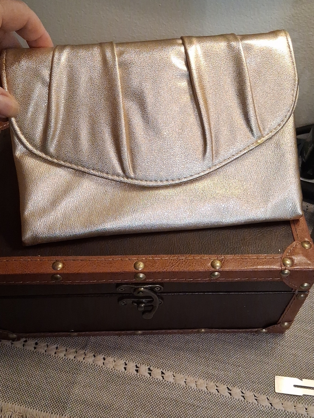 Metallic Gold Women's Clutch Bag